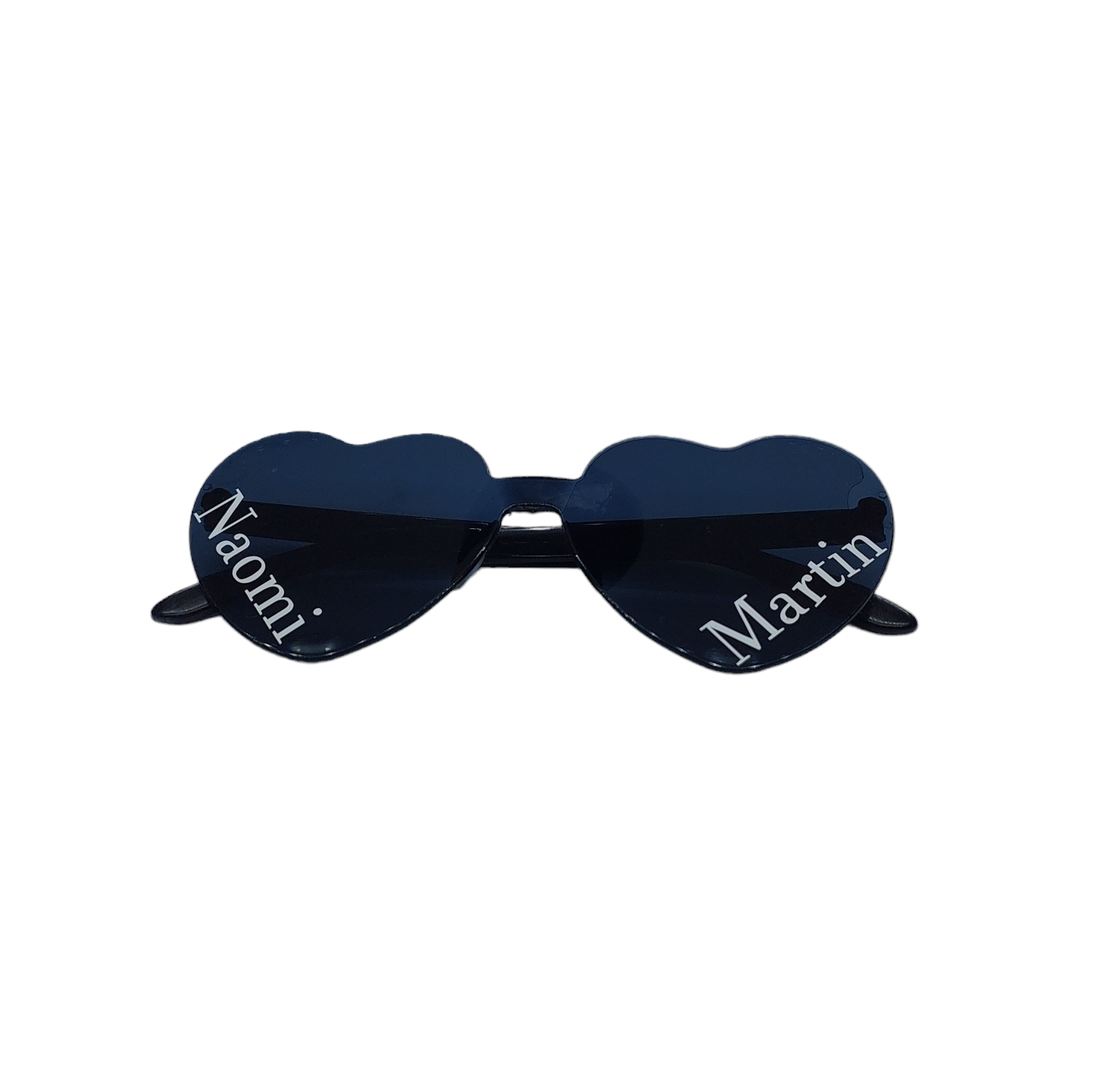 Personalized Heart Shaped Glasses - Black