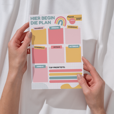 Hier Begin Die Plan - Weekbeplanner A4