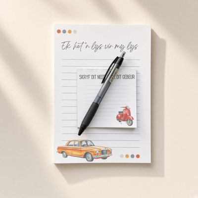 Ek het ’n lys vir my lys | Skryfblok-stel 🚗🛵