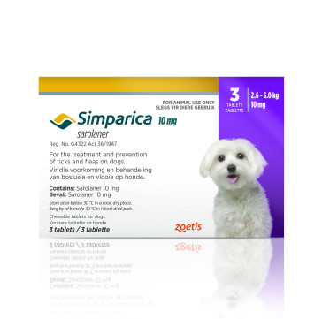 Simparica 10mg Tabs 3 (2.6-5kg) Purple