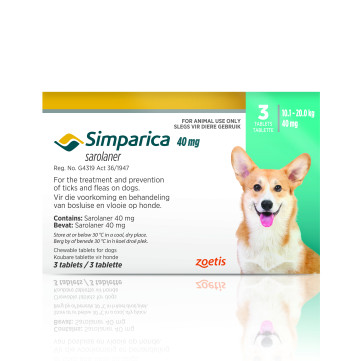 Simparica 40mg Tabs 3 (10-20kg) Turquoise