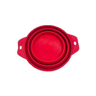 Bowl Collapsible Rubber Bowl Red Disc