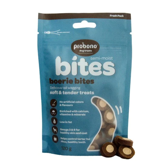 Treats Dog S/Moist Boerie Bites - Probono