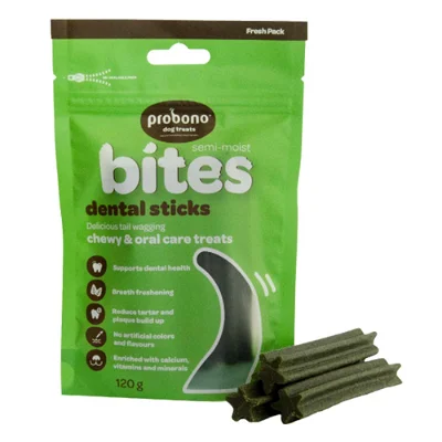 Treats Dog S/Moist Dental Sticks - Probono