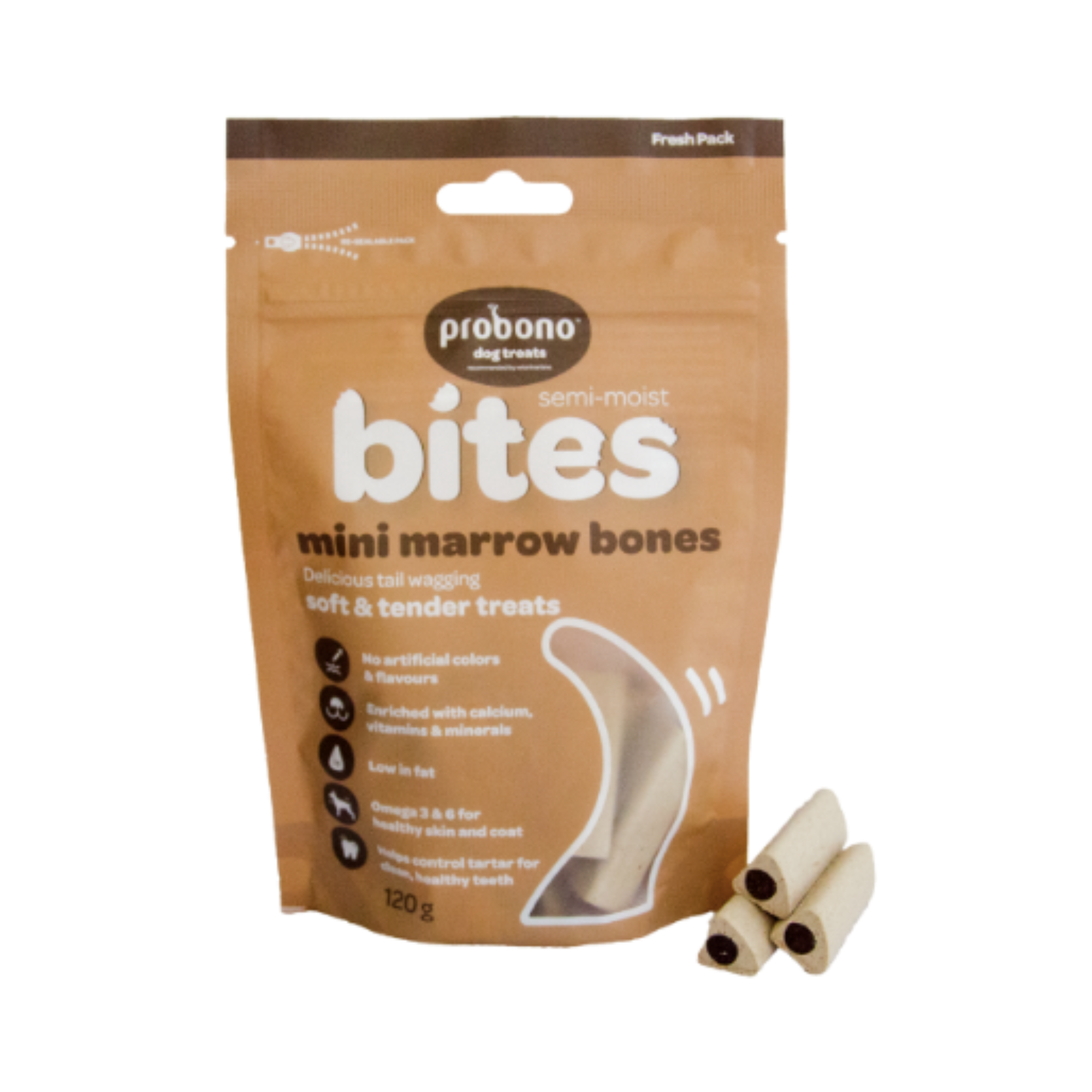 Treats Dog S/Moist Mini Marrowbones - Probono