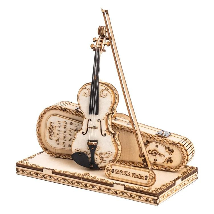 Melody Unleashed: 3D Wooden Puzzle - Violin Mastery