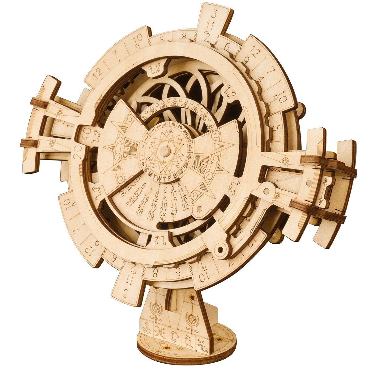 Timekeeper's Delight: 3D Wooden Puzzle - Perpetual Calendar