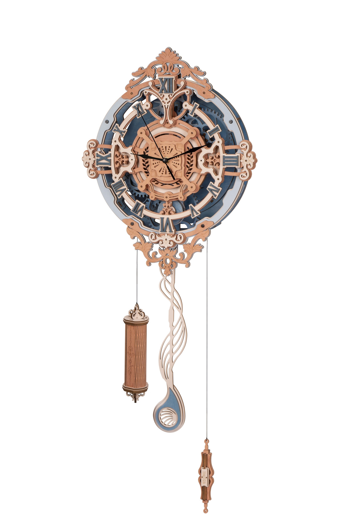 Elegant Timepiece: Romantic Note Wall Clock with Mechanical Gears