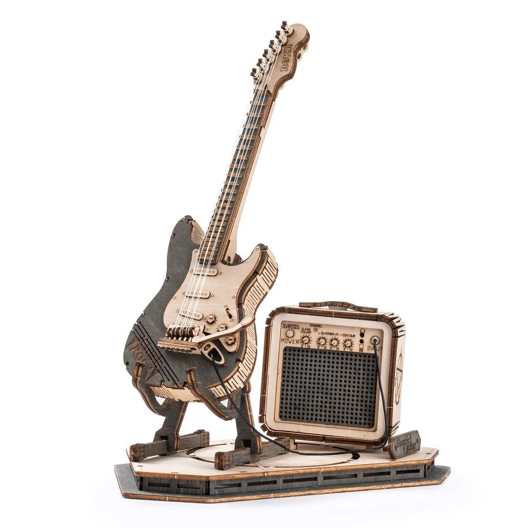 Wooden Marvel: Electric Guitar 3D Puzzle